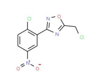 5-Chloromethyl-3-(2-chloro-5-nitro-phenyl)-[1,2,4]oxadiazole (CAS 886365-77-1) - chemical structure image