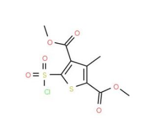5-Chlorosulfonyl-3-methyl-thiophene-2,4-dicarboxylic acid dimethyl ester - chemical structure image