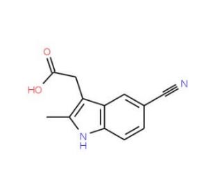 5-Cyano-2-methylindole-3-acetic acid (CAS 13218-36-5) - chemical structure image