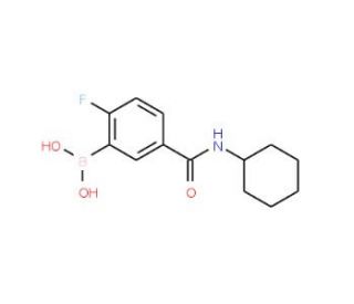 5-(Cyclohexylcarbamoyl)-2-fluorophenylboronic acid (CAS 874289-44-8) - chemical structure image