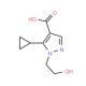 5-cyclopropyl-1-(2-hydroxyethyl)-1H-pyrazole-4-carboxylic acid - chemical structure image