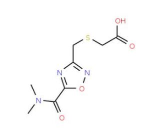 [({5-[(Dimethylamino)carbonyl]-1,2,4-oxadiazol-3-yl}methyl)thio]acetic acid - chemical structure image