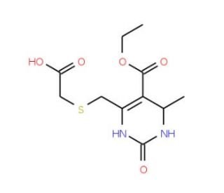 ({[5-(ethoxycarbonyl)-6-methyl-2-oxo-1,2,3,6-tetrahydropyrimidin-4-yl]methyl}thio)acetic acid - chemical structure image