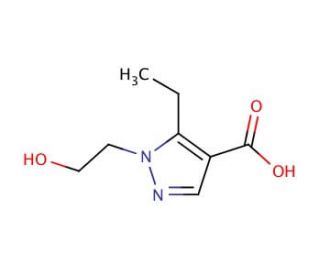 5-ethyl-1-(2-hydroxyethyl)-1H-pyrazole-4-carboxylic acid - chemical structure image