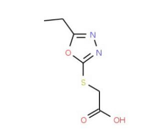 (5-Ethyl-[1,3,4]oxadiazol-2-ylsulfanyl)-acetic acid (CAS 597545-23-8) - chemical structure image