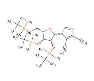5-Ethynyl-1-(2&prime;,3&prime;,5&prime;-tri-O-TBDMS-&beta;-D-ribofuranosyl)-imidazo-4-carbonitrile (CAS 147212-83-7) - chemical structure image
