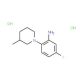 5-Fluoro-2-(3-methyl-piperidin-1-yl)-phenylaminedihydrochloride - chemical structure image