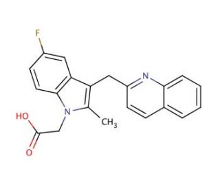 [5-Fluoro-2-methyl-3-(2-quinolinylmethyl)-1H-indol-1-yl]acetic acid (CAS 851723-84-7) - chemical structure image