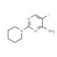 5-Fluoro-2-piperidin-1-yl-pyrimidin-4-ylamine - chemical structure image