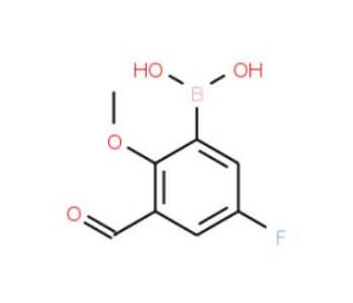 5-Fluoro-3-formyl-2-methoxyphenylboronic acid (CAS 1072951-73-5) - chemical structure image