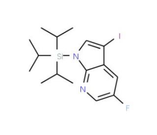 5-Fluoro-3-iodo-1-triisopropylsilanyl-1H-pyrrolo[2,3-b]pyridine (CAS 928653-76-3) - chemical structure image