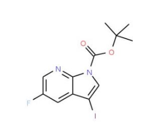 5-Fluoro-3-iodo-pyrrolo[2,3-b]pyridine-1-carboxylic acid tert-butyl ester (CAS 928653-78-5) - chemical structure image