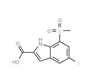 5-Fluoro-7-(methylsulphonyl)-1H-indole-2-carboxylic acid (CAS 849035-87-6) - chemical structure image