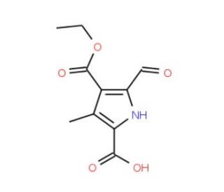 5-Formyl-3-methyl-1H-pyrrole-2,4-dicarboxylicacid 4-ethyl ester - chemical structure image