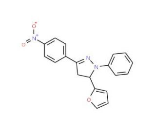 5-Furan-2-yl-3-(4-nitro-phenyl)-1-phenyl-4,5-dihydro-1H-pyrazole - chemical structure image