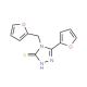 5-Furan-2-yl-4-furan-2-ylmethyl-4H-[1,2,4]-triazole-3-thiol - chemical structure image