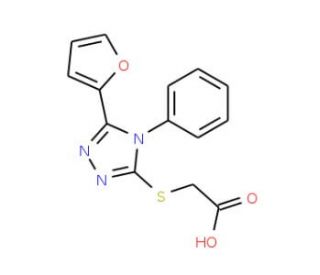 (5-Furan-2-yl-4-phenyl-4H-[1,2,4]triazol-3-ylsulfanyl)-acetic acid - chemical structure image