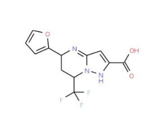 5-Furan-2-yl-7-trifluoromethyl-4,5,6,7-tetrahydro-pyrazolo[1,5-a]pyrimidine-2-carboxylic acid (CAS 381175-08-2) - chemical st