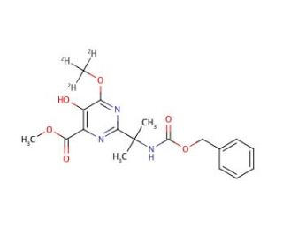 5-Hydroxy-2-[1-methyl-1-[[benzylcarbamoyl]amino]ethyl]-6-methoxypyrimidine-4-carboxylic Acid Methyl Ester-d3 - chemical struc