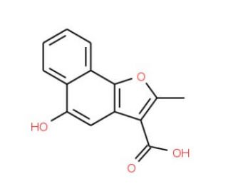 5-Hydroxy-2-methyl-naphtho[1,2-b]furan-3-carboxylic acid (CAS 17112-91-3) - chemical structure image