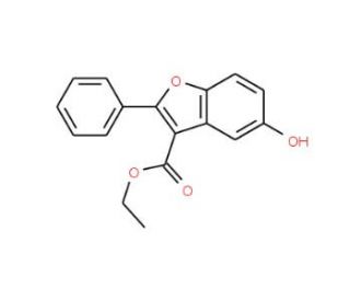 5-Hydroxy-2-phenyl-benzofuran-3-carboxylic acid ethyl ester (CAS 4610-75-7) - chemical structure image