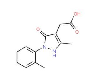 (5-Hydroxy-3-methyl-1-o-tolyl-1H-pyrazol-4-yl)-acetic acid - chemical structure image