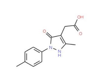 (5-Hydroxy-3-methyl-1-p-tolyl-1H-pyrazol-4-yl)-acetic acid - chemical structure image