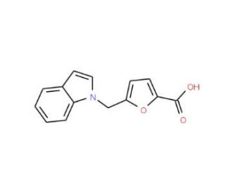 5-Indol-1-ylmethyl-furan-2-carboxylic acid (CAS 876881-48-0) - chemical structure image