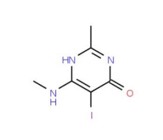 5-Iodo-2-methyl-6-(methylamino)-4-pyrimidinol - chemical structure image