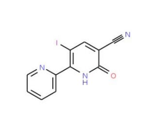 5-Iodo-2-oxo-6-(2-pyridinyl)-1,2-dihydro-3-pyridinecarbonitrile - chemical structure image