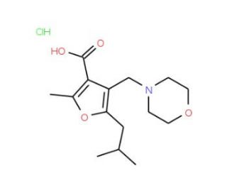 5-Isobutyl-2-methyl-4-morpholin-4-ylmethyl-furan-3-carboxylic acid hydrochloride - chemical structure image