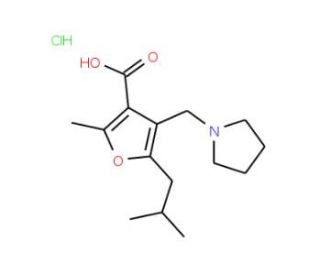 5-Isobutyl-2-methyl-4-pyrrolidin-1-ylmethyl-furan-3-carboxylic acid hydrochloride - chemical structure image
