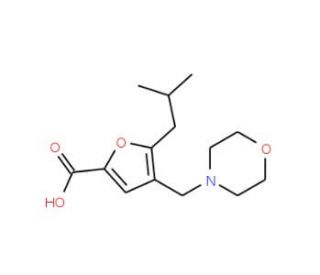 5-Isobutyl-4-morpholin-4-ylmethyl-furan-2-carboxylic acid - chemical structure image