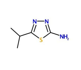 5-isopropyl-1,3,4-thiadiazol-2-amine (CAS 27115-74-8) - chemical structure image