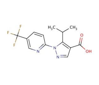 5-isopropyl-1-[5-(trifluoromethyl)pyridin-2-yl]-1H-pyrazole-4-carboxylic acid - chemical structure image