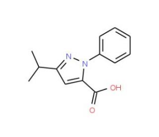 5-Isopropyl-2-phenyl-2H-pyrazole-3-carboxylic acid (CAS 299165-57-4) - chemical structure image