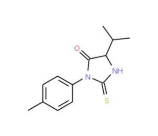 5-isopropyl-3-(4-methylphenyl)-2-thioxoimidazolidin-4-one - chemical structure image