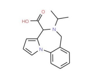 5-Isopropyl-5,6-dihydro-4H-pyrrolo[1,2-a]-[1,4]benzodiazepine-4-carboxylic acid (CAS 849924-95-4) - chemical structure image