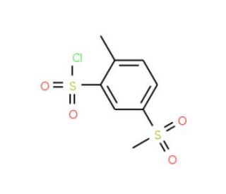 5-Methanesulfonyl-2-methyl-benzenesulfonyl chloride (CAS 2224-67-1) - chemical structure image