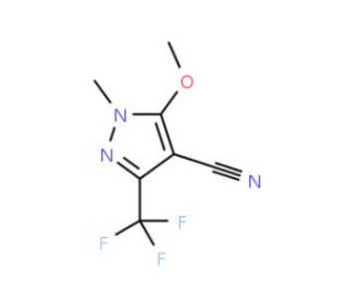 5-Methoxy-1-methyl-3-(trifluoromethyl)-1H-pyrazole-4-carbonitrile - chemical structure image