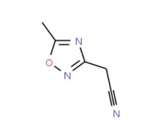 (5-methyl-1,2,4-oxadiazol-3-yl)acetonitrile (CAS 923130-89-6) - chemical structure image