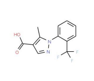5-methyl-1-[2-(trifluoromethyl)phenyl]-1H-pyrazole-4-carboxylic acid - chemical structure image