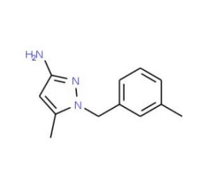 5-Methyl-1-(3-methylbenzyl)-1H-pyrazol-3-amine (CAS 956729-21-8) - chemical structure image