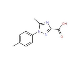 5-Methyl-1-p-tolyl-1H-[1,2,4]triazole-3-carboxylic acid - chemical structure image