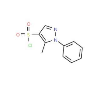 5-Methyl-1-phenyl-1H-pyrazole-4-sulphonyl chloride (CAS 342405-38-3) - chemical structure image