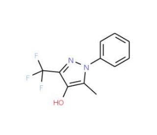 5-Methyl-1-phenyl-3-(trifluoromethyl)-1H-pyrazol-4-ol (CAS 119868-25-6) - chemical structure image