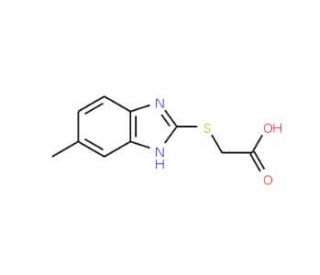 (5-Methyl-1H-benzoimidazol-2-ylsulfanyl)-acetic acid (CAS 27231-37-4) - chemical structure image