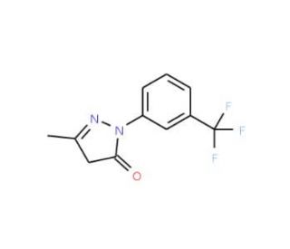 5-Methyl-2-(3-trifluoromethyl-phenyl)-2,4-dihydro-pyrazol-3-one (CAS 321-05-1) - chemical structure image
