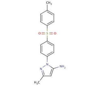 5-Methyl-2-[4-(toluene-4-sulfonyl)-phenyl]-2H-pyrazol-3-ylamine - chemical structure image