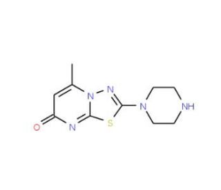 5-methyl-2-piperazin-1-yl-7H-[1,3,4]thiadiazolo[3,2-a]pyrimidin-7-one - chemical structure image